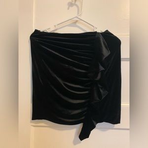 Black Velour sleeveless Crop Top